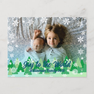 Cartes Pour Fêtes Annuelles Arbres de Noël Snowflakes blanc Joie au monde