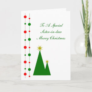 Cartes Pour Fêtes Annuelles Arbres de Noël Soeur-belle Noël