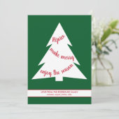 Cartes Pour Fêtes Annuelles Arbres de Noël verts modernes Script de vacances (Debout devant)