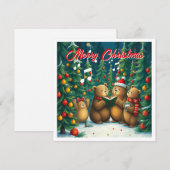 Cartes Pour Fêtes Annuelles Arbres de pin aquarelle élégants et tendance carol (Devant / Derrière)