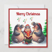 Cartes Pour Fêtes Annuelles Arbres de pin aquarelle élégants et tendance chant (Devant)