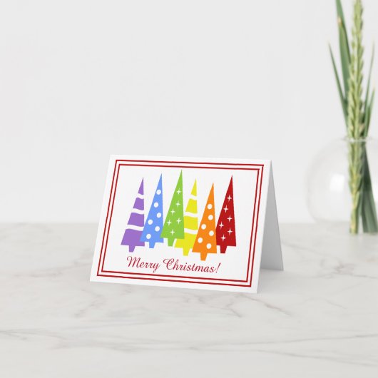 Cartes Pour Fêtes Annuelles Arbres de vacances Rainbow (Devant)