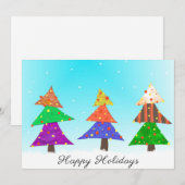 Cartes Pour Fêtes Annuelles Arbres et neige (Devant / Derrière)