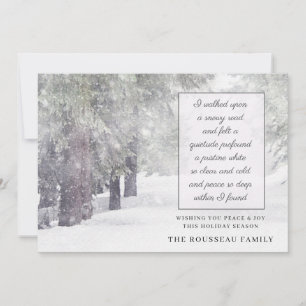 Cartes Pour Fêtes Annuelles Arbres hivernaux enneigés Poème de paix Vacances
