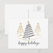 Cartes Pour Fêtes Annuelles Arbres modernes de vacances de tendances (Devant / Derrière)