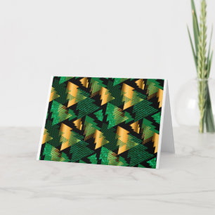 Cartes Pour Fêtes Annuelles arbres noël en or noir