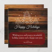 Cartes Pour Fêtes Annuelles Arbres rustiques (Devant / Derrière)