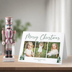 Cartes Pour Fêtes Annuelles Arbres rustiques Green Christmas Holiday 3 Photo