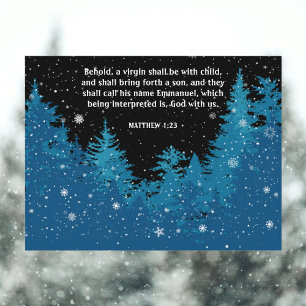 Cartes Pour Fêtes Annuelles Arbres Silhouette Snowflakes Emmanuel Christian