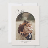 Cartes Pour Fêtes Annuelles Arc Boho moderne Beige Joyeux Deux photos (Devant)