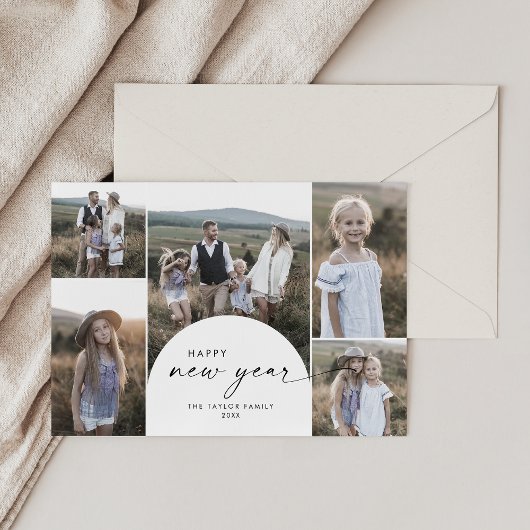 Cartes Pour Fêtes Annuelles Arc Boho moderne Multiphoto Nouvel An