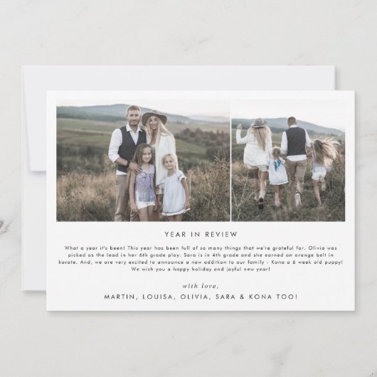 Cartes Pour Fêtes Annuelles Arc Boho moderne Multiphoto Nouvelles de la famill (Dos)