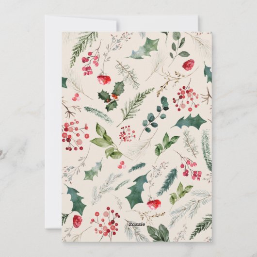 Cartes Pour Fêtes Annuelles Arc botanique Boho 1 Photo Joyeux Noël (Dos)