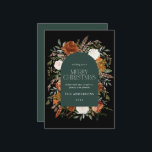 Cartes Pour Fêtes Annuelles Arc botanique élégant et fleuri vert<br><div class="desc">Design de carte de Noël floral à l'aquarelle rustique. Avec de belles rouille,  terre cuite,  noir et sauge vert pampas herbe eucalyptus détails de l'aquarelle botanique de l'herbe eucalyptus. Ce design de vacances moderne est sûr de définir le style pour votre saison de vacances</div>
