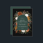 Cartes Pour Fêtes Annuelles Arc botanique élégant et fleuri vert<br><div class="desc">Design de carte de Noël floral à l'aquarelle rustique. Avec de belles rouille,  terre cuite,  noir et sauge vert pampas herbe eucalyptus détails de l'aquarelle botanique de l'herbe eucalyptus. Ce design de vacances moderne est sûr de définir le style pour votre saison de vacances</div>