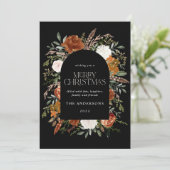 Cartes Pour Fêtes Annuelles Arc botanique fleuri en terre cuite noire (Debout devant)