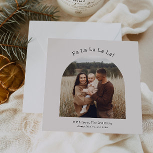 Cartes Pour Fêtes Annuelles Arc de Boho Moderne Fa La La La One Photo