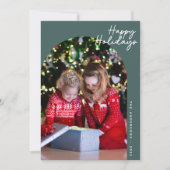 Cartes Pour Fêtes Annuelles Arc de Joyeuses Fêtes Moderne Vert (Devant)