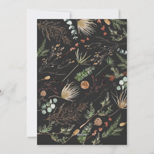 Cartes Pour Fêtes Annuelles Arc de Noël aquarelle botanique Noël Holi (Dos)