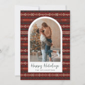 Cartes Pour Fêtes Annuelles Arc de Noël rouge moderne en bonnets (Devant)