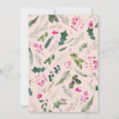 Cartes Pour Fêtes Annuelles Arc de verdure rose vif Noel 1 Photo (Dos)