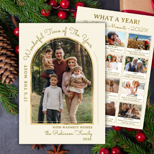 Cartes Pour Fêtes Annuelles Arc d'or moderne année en revue Collage photo