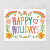 Cartes Pour Fêtes Annuelles Arc-en-ciel mignon teint à la main (Devant)