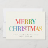 Cartes Pour Fêtes Annuelles Arc en ciel moderne Joyeux Noël Petite entreprise (Devant)