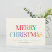 Cartes Pour Fêtes Annuelles Arc en ciel moderne Joyeux Noël Petite entreprise (Debout devant)