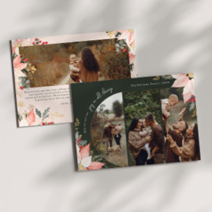 Cartes Pour Fêtes Annuelles Arc Floral D'Hiver Beige Joie En Toutes Choses 4 P