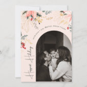 Cartes Pour Fêtes Annuelles Arc Floral moderne Vacances vertes les plus heureu (Devant)