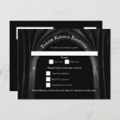 Cartes Pour Fêtes Annuelles Arc gothique Mariage élégant Noir et Blanc foncé (Devant / Derrière)