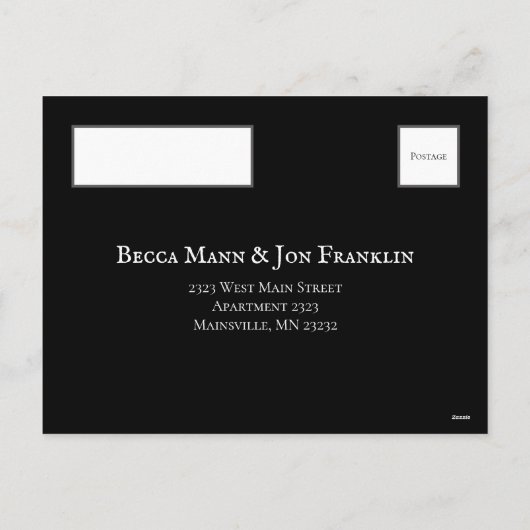 Cartes Pour Fêtes Annuelles Arc gothique Mariage élégant Noir et Blanc foncé (Dos)