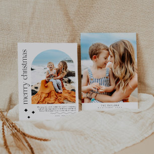Cartes Pour Fêtes Annuelles Arc minimaliste moderne photo famille de Noël