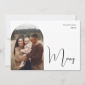 Cartes Pour Fêtes Annuelles Arc moderne Boho Oh Merry Four Photo (Devant)