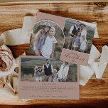 Cartes Pour Fêtes Annuelles Arc moderne Boho Saumon 3 Photos de famille Noël<br><div class="desc">Cette arche moderne saumon 3 photos de famille Noël carte de vacances est le parfait accueil de vacances moderne. Le design bohème rose orangé présente une typographie industrielle unique avec style vintage minimaliste. Personnalisez la carte avec 3 photos (2 sur le devant et 1 sur le dos), votre nom de...</div>