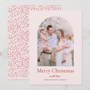 Cartes Pour Fêtes Annuelles Arc moderne minimaliste rose rouge Noël