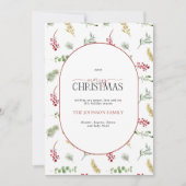 Cartes Pour Fêtes Annuelles Arc moderne or hiver verdure Joyeux Noël H (Devant)