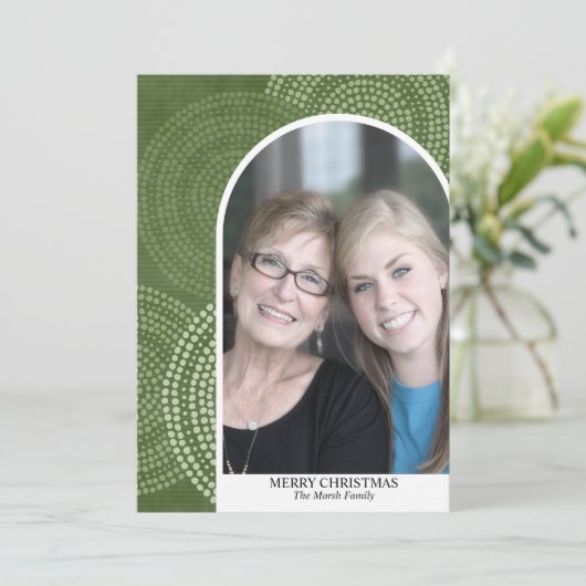 Cartes Pour Fêtes Annuelles Arc moderne photo Joyeux Noël Cercles Abstraits (Debout devant)