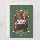 Cartes Pour Fêtes Annuelles Arc moderne Photo Vert Joyeux Noël (Devant)