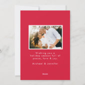 Cartes Pour Fêtes Annuelles Arc moderne rouge et blanc 2 photos (Dos)