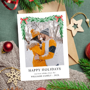 Cartes Pour Fêtes Annuelles Arc Simple Moderne Joyeux Noël Photo