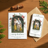 Cartes Pour Fêtes Annuelles Arc vert moderne Joyeux Noël Photo