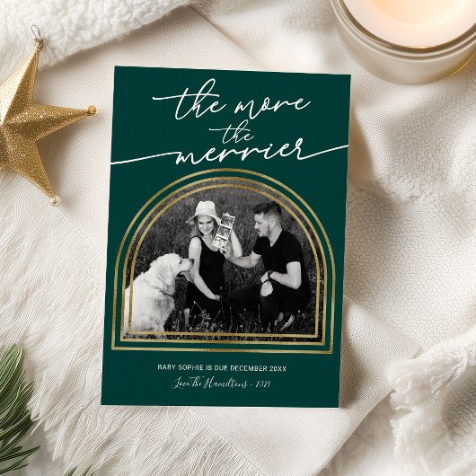 Cartes Pour Fêtes Annuelles Arch Frame Christmas Pregnancy Announcement 