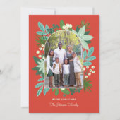 Cartes Pour Fêtes Annuelles Arch Frame Floral Joyeux Noël Photo (Devant)
