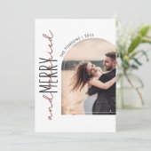 Cartes Pour Fêtes Annuelles Arch Photo Joyeux Merci Mariage marié (Debout devant)