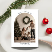 Cartes Pour Fêtes Annuelles Arch Photo Simple C'est une vie merveilleuse Noël