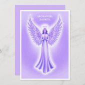 Cartes Pour Fêtes Annuelles Archangel Zadkiel Noël Violet Et Blanc (Devant / Derrière)