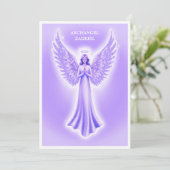 Cartes Pour Fêtes Annuelles Archangel Zadkiel Noël Violet Et Blanc (Debout devant)