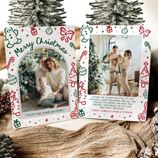 Cartes Pour Fêtes Annuelles Arche à main fantaisie photo Joyeux Noël